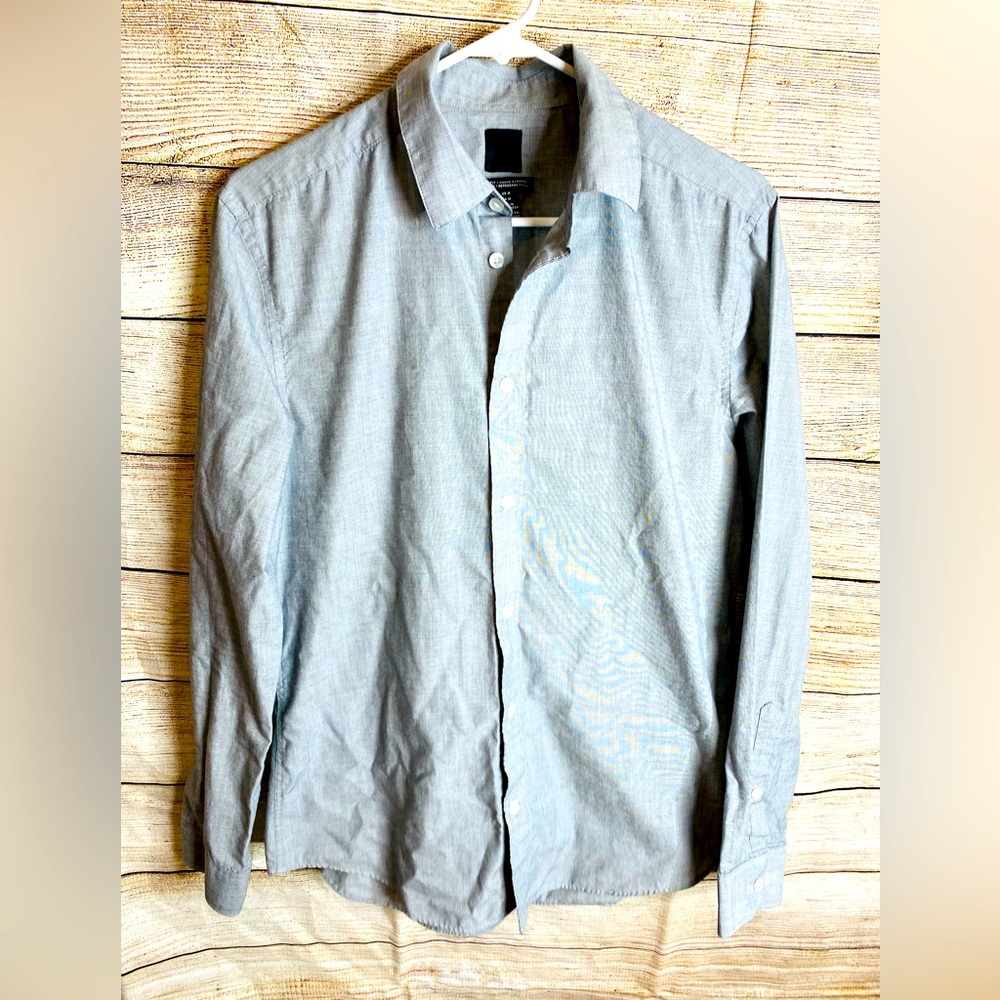 H&M grey slim fit button up